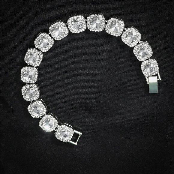 ⭐ Large 8" Iced Out Diamond Bracelet 17.00 Ctw. Chain 13mm Wide 18k White Gold ⭐ - Picture 5 of 6
